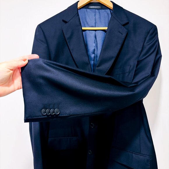 BETENLY Navy wool tailored blazer | Men's classic formal suit jacket | 44L * - Picture 6 of 9